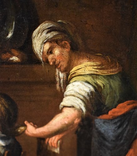 Intérieur avec scène de toilette